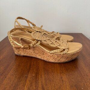 Kate Spade Gold Wedge Sandals